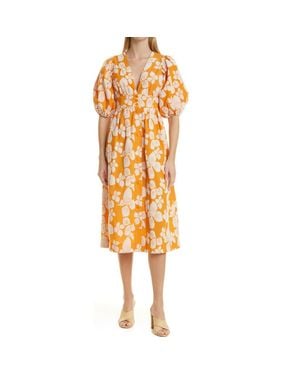 Ted Baker Cinthy Floral Jacquard A-Line Dress - Yellow