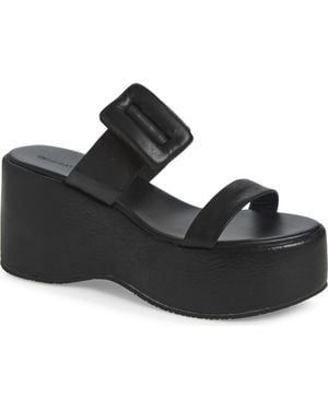 Chocolat Blu Platform Wedge Sandal - Black