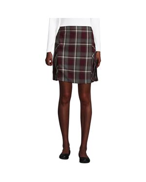 Lands' End School Uniform Young Side Pleat Plaid Skort Above The Knee - Black