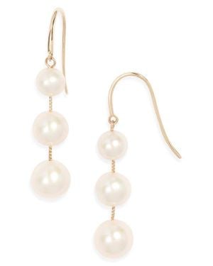 Nordstrom Freshwater Pearl Triple Drop Earrings - White
