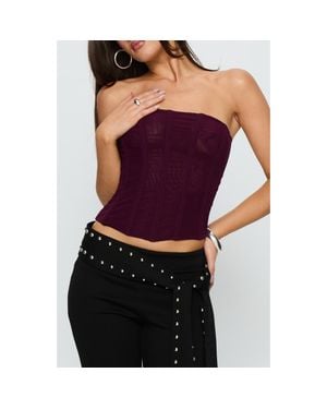 Princess Polly Oscuro Mesh Corset Top - Purple