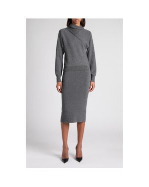 Tom Ford Wrap Detail Cashmere & Cotton Sweater - Gray