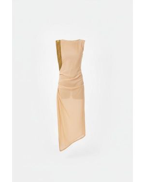 Chuks Collins The Aurelia Beaded Silk Chiffon Gown - White