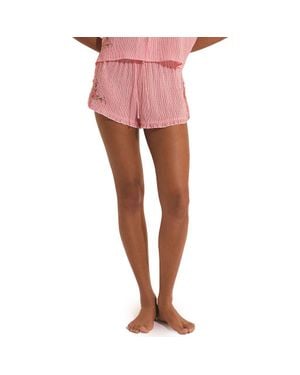 Etam Oselia Stripe Pajama Shorts - Pink