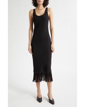 Posse Bianca Fringe Hem Midi Dress - Black