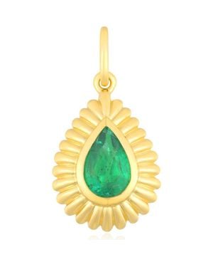 EF Collection Emerald Fluted Teardrop Charm - Metallic