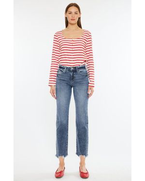 Kancan Kathrine Essentials High Rise Slim Straight Leg Jeans - Blue