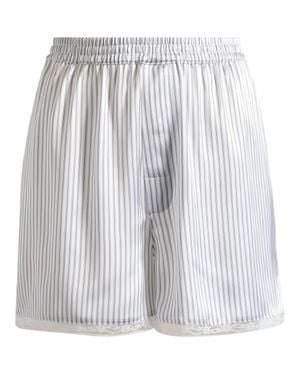 Skims Woven Shine Lace Shorts - Gray