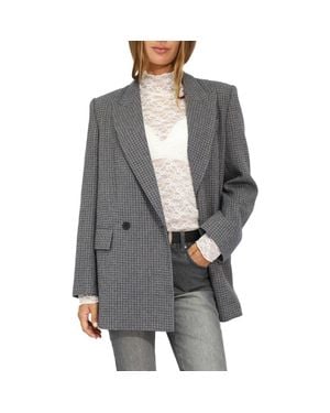 Belle & Bloom Big Brother Talk Double Breasted Blazer - Gray