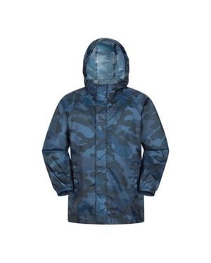 Mountain Warehouse Childrens/Kids Pakka Camo Waterproof Jacket - Blue