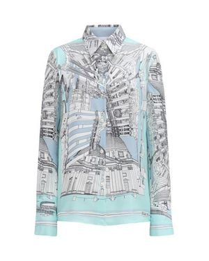 Callas Milano Cameron Rome Scarf Shirt - Blue