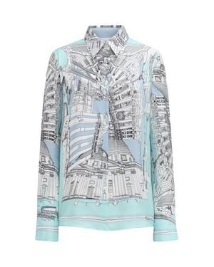 Callas Milano Cameron Rome Scarf Shirt - Blue