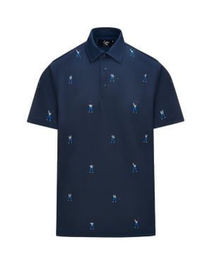 EASTSIDE GOLF Snap Placket Performance Golf Polo - Blue