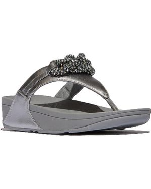 Fitflop Lulu Beaded Chain Toe Post Sandals - Gray