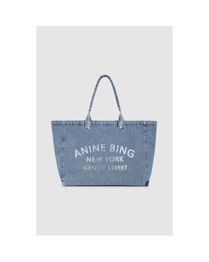 Anine Bing Leo Denim Tote - Blue
