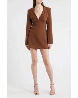 Black Halo Kenna Long Sleeve Minidress - Brown