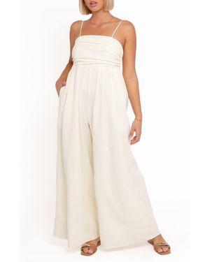 Petal & Pup Priscilla Flowy Wide Leg Jumpsuit - Natural