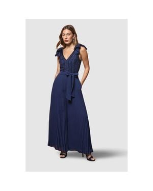 Coast Embellished Bow Shoulder Jumpsuit - Blue
