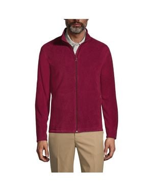 Lands' End Full-Zip Mid-Weight Fleece Jacket - Red