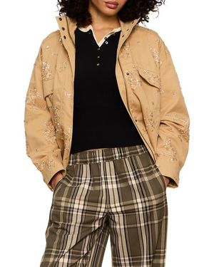 Sanctuary Limelight Bead Detail Cotton Surplus Jacket - Multicolor