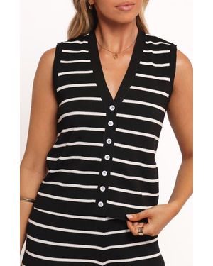 Petal & Pup Juna Stripe Sleeveless Sweater & Pants Set - Black