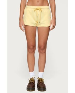 Edikted Kordelia Drawstring Sweatshorts - Yellow
