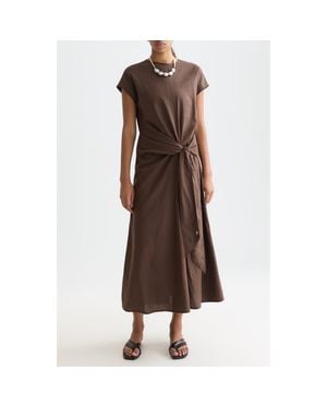 Scotch & Soda Relaxed Linen Blend Maxi Dress - Brown