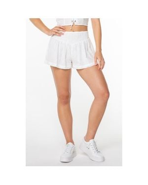 Roxy Sea Siren Open Stitch Cotton Shorts - White