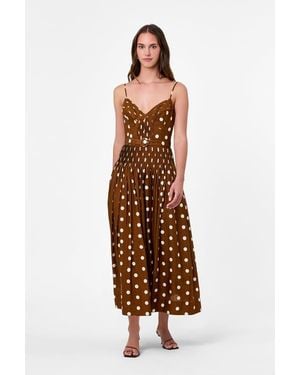 Nicholas Mireille Print Dress - Brown