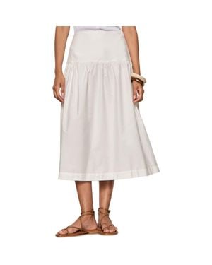 Sanctuary Matter Of Time Cotton Poplin Midi Skirt - White