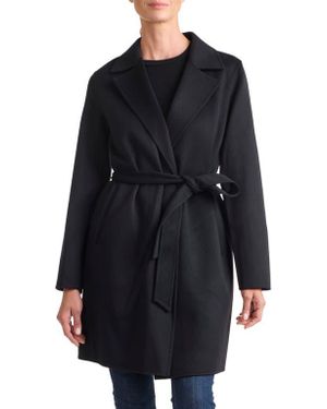 Sofiacashmere Double Face Wool & Cashmere Wrap Coat - Blue