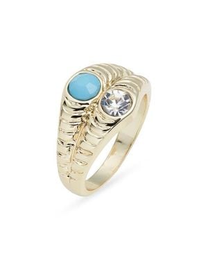Nordstrom Faux & Crystal Ridged Ring - White