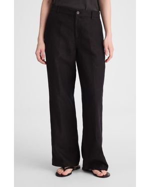 Madewell Zoe Relaxed Straight Leg Linen Pants - Blue
