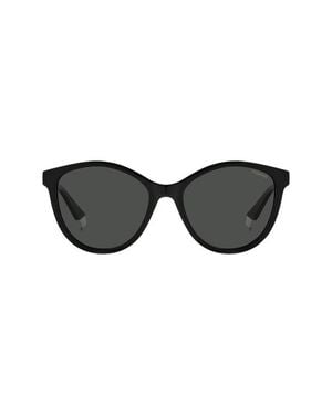Polaroid 54Mm Polarized Round Sunglasses - Black
