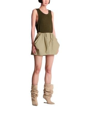 Balmain Cotton Poplin Balloon Skirt - Green