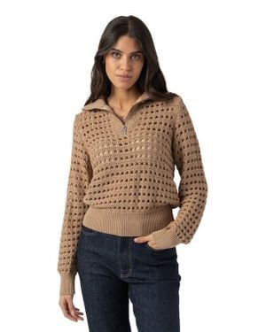 Saint + Sofia Ester Quarter Zip Knit - Blue