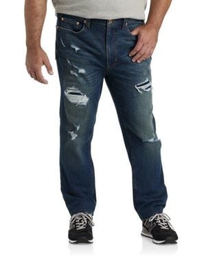 True Nation by DXL Rip And Repair Tapered-Fit Jeans - Blue