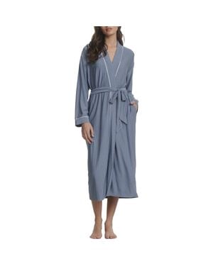 Eberjey Gisele Stripe Longline Robe - Blue