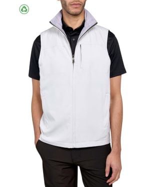 Con.struct Regular Fit Wavy Print Recycled Performance Reversible Vest - White