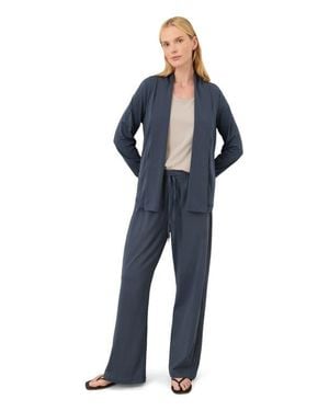 Pact Luxe Essential Wide Leg Pant Made With Organic Cotton - Blue