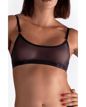 LECHERY Lustrous Sheer Bralette - Black