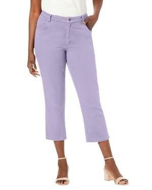 Jessica London Classic Cotton Denim Capri - Purple
