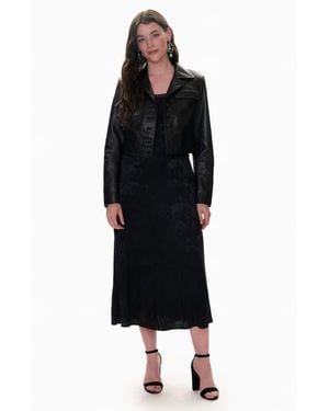 Rebecca Taylor Piper Crop Leather Jacket - Black