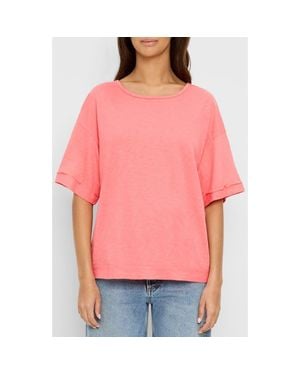 Michael Stars Tilda Oversize Cotton Crewneck T-Shirt - Pink