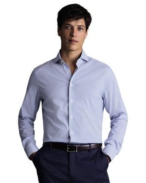 Charles Tyrwhitt Non-Iron Performance Check Slim Fit Shirt - Blue