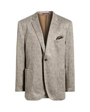 Johnston & Murphy Xc Flex Tan Herringbone Cotton Blend Knit Sport Coat - Gray