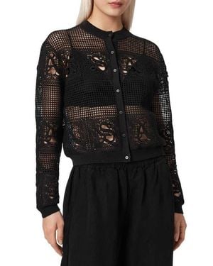 AllSaints Kyra Mesh Cardigan - Black