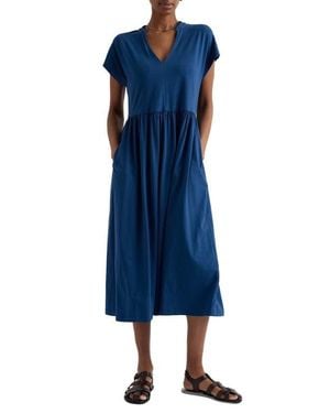 Seasalt Cornwall Zinnia Stretch Organic Cotton Midi Dress - Blue