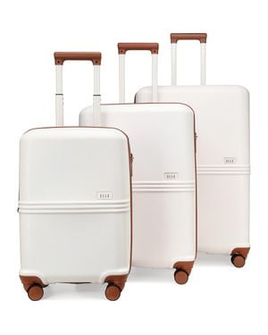 Elle Expedition 3 Piece Expandable Polycarbonate Spinner Luggage Set - White