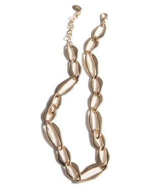 Mango Flat Link Necklace - Metallic